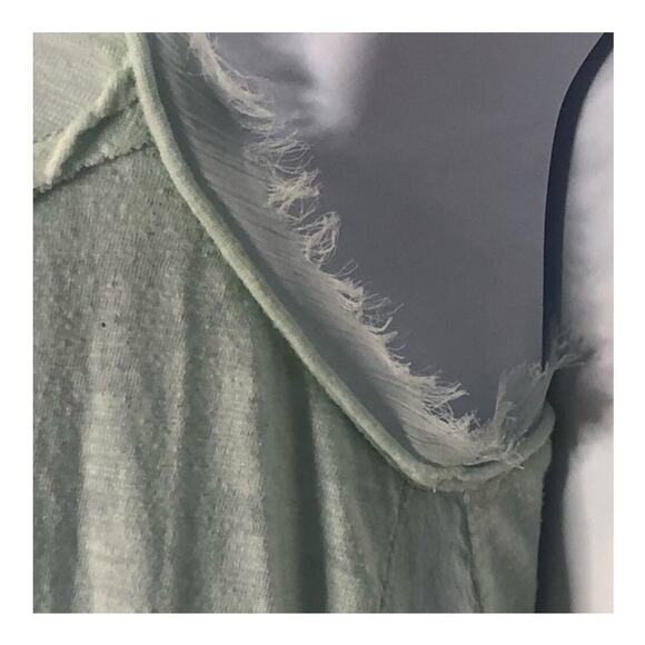Anthropologie Lilka Mint Green Knit Tank Top Lace Ruffle Trim Small - Picture 14 of 16